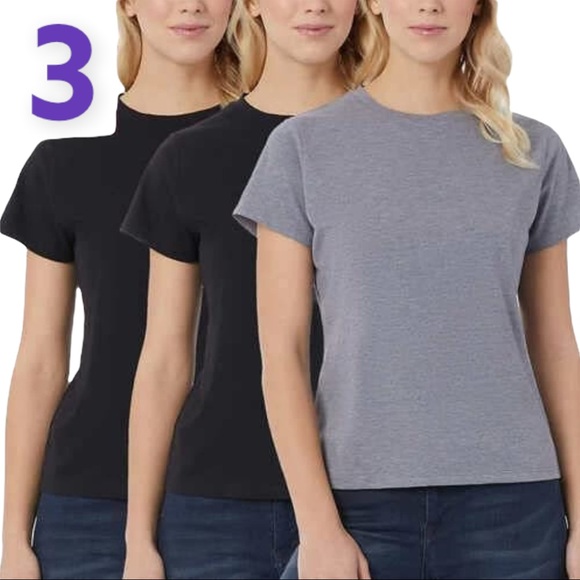 NWT 32 Degrees Cool Women's ULTRA Soft Cotton Tee - 3-Pack - Picture 1 of 6